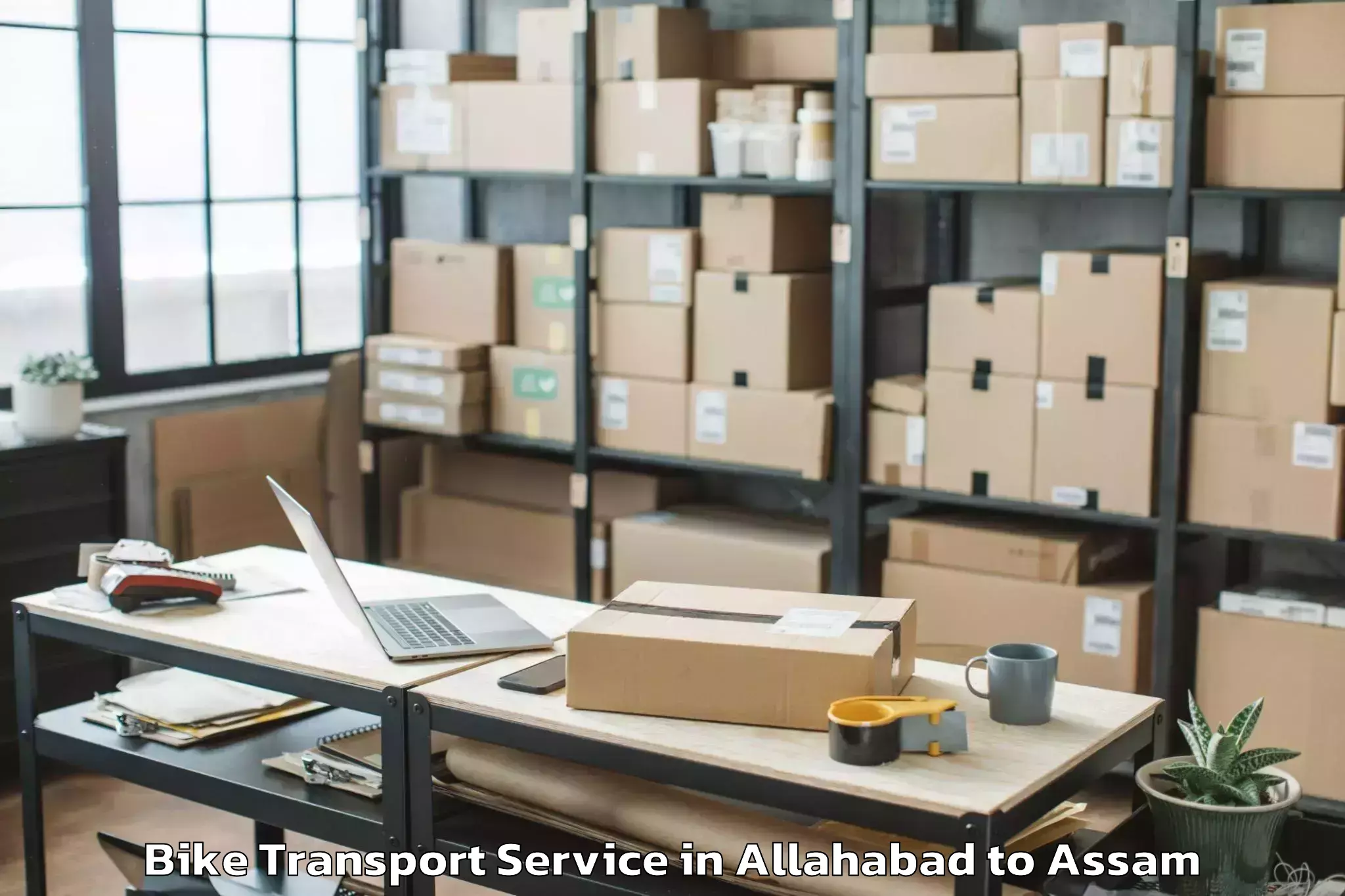 Affordable Allahabad to Hojai Bike Transport